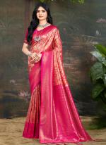 Kanjivaram Silk Pink Traditional Wear Weaving Saree